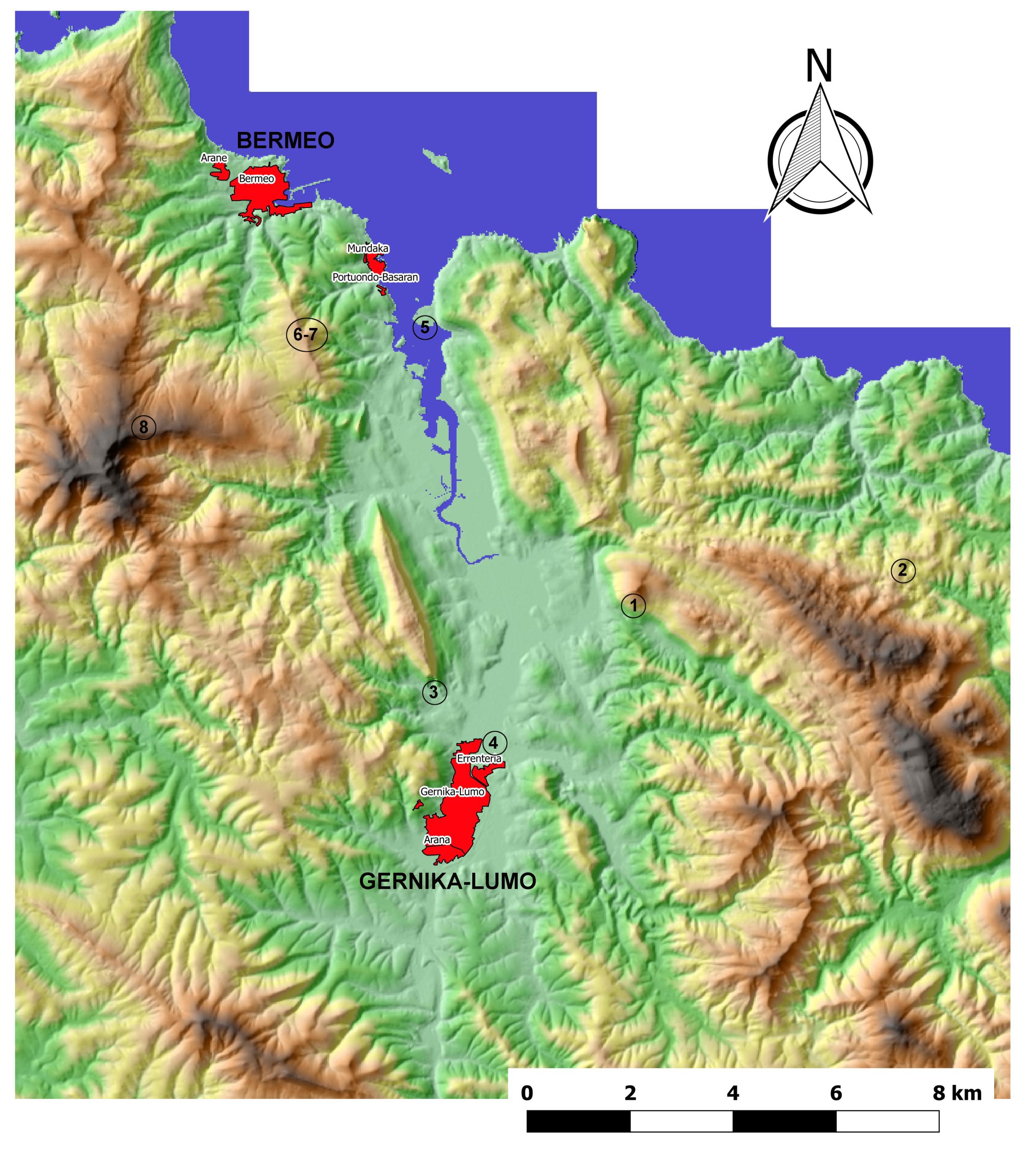 Mapa Investigaciones en Gorbeia